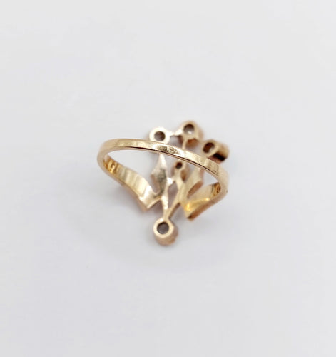 Antik hertuginde-ring i 14k rosaguld og rosen-cut diamanter 