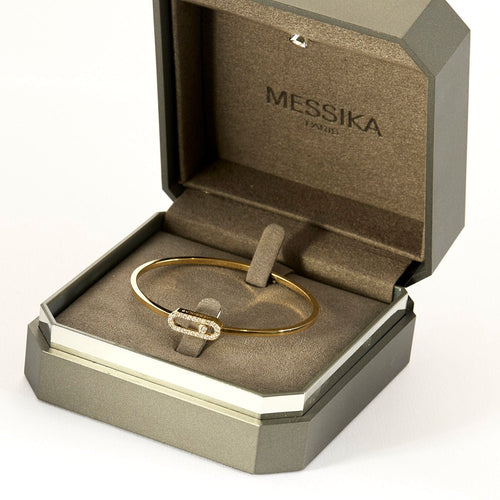 Bracelet Messika - Bracelet Jonc flex pavé Move Uno MM en or jaune et diamants 58 Facettes 58FC27