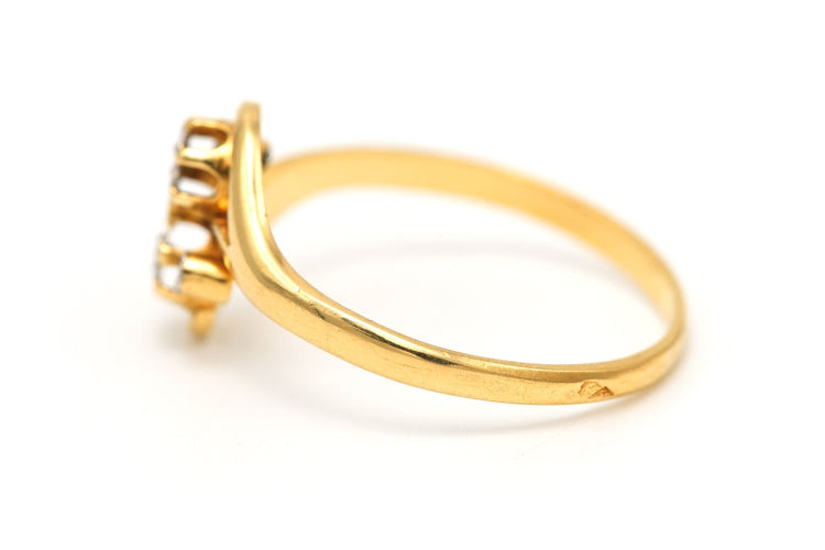 Bague 56 Bague Art Nouveau or jaune diamants 58 Facettes B331