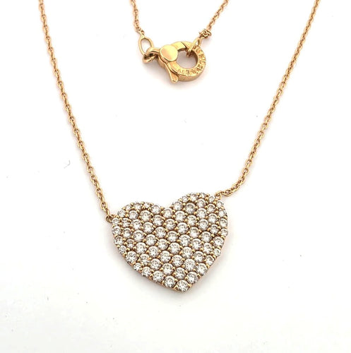 Collier Magnifique collier pendentif cœur serti de diamants 58 Facettes