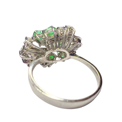 Bague 62 Bague contemporaine avec diamants et émeraudes en chute de 1,80 ct 58 Facettes Q327B