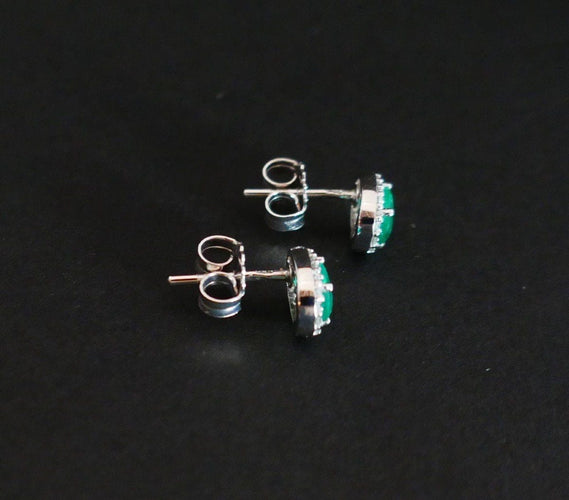 Boucles d'oreilles Boucles d'Oreilles émeraude Et Diamants, Or Blanc 58 Facettes