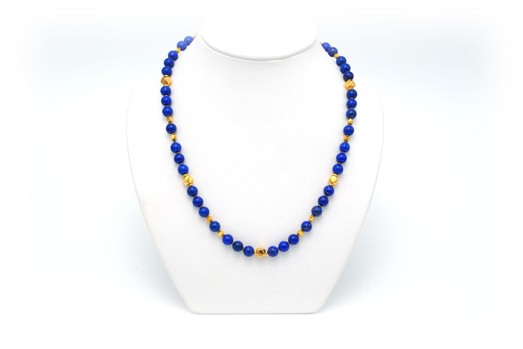 Collier Collier contemporain en or jaune 18 carats et lapis lazuli 58 Facettes B286
