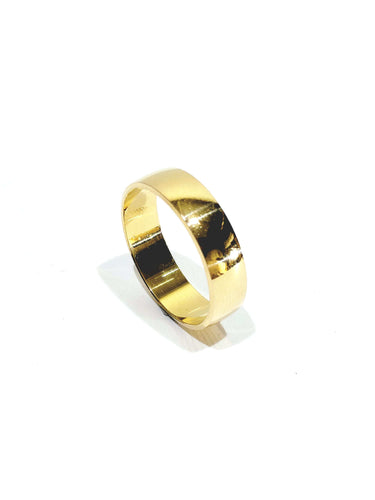 Bague 63 Alliance homme incurvée large en or champagne 18 carats 58 Facettes
