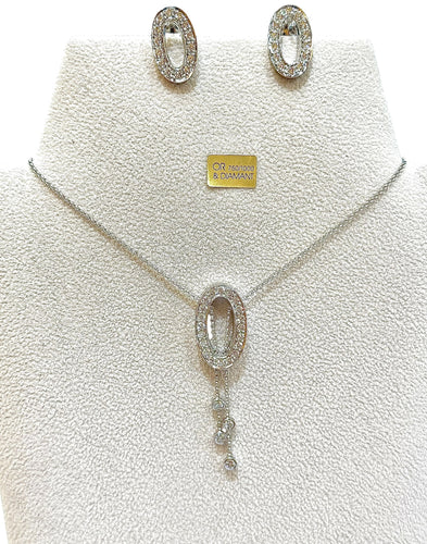 Boucles d'oreilles Parure collier et boucles d’oreilles en or et diamants 58 Facettes