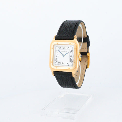 Montre Cartier - Montre Santos-Dumont Ultra-thin en or jaune 18k, cadran romain ivoire 58 Facettes