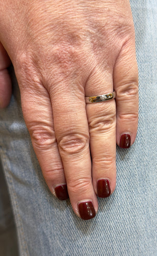 Bague 57 Alliance or blanc 3 diamants 58 Facettes