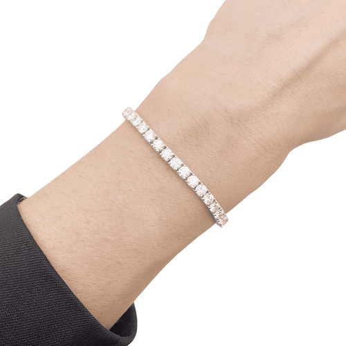 Bracelet Bracelet ligne or blanc et diamants. 58 Facettes 34486