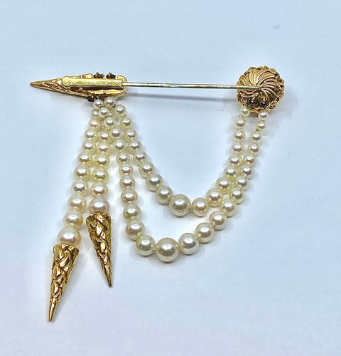 Broche Broche en or jaune et perles 58 Facettes AB310