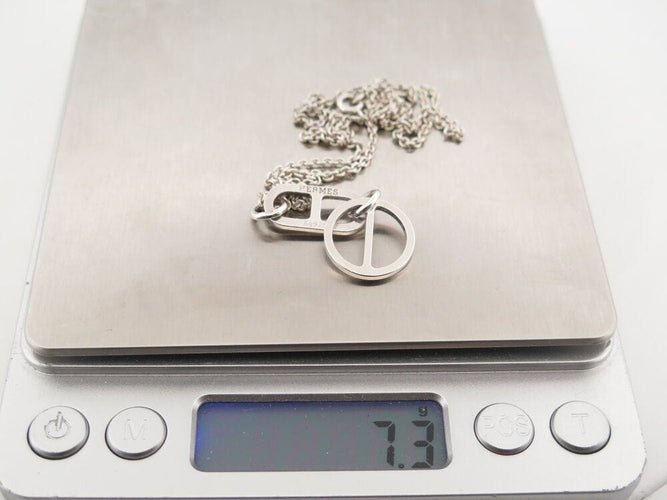 Collier collier HERMES pendentif azur pm chaine d'ancre en argent boite 58 Facettes 267569