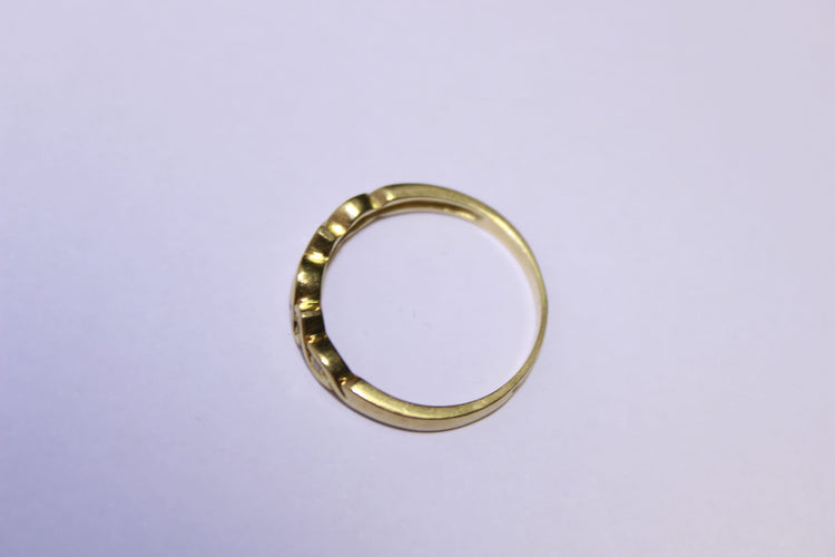 Bague 53 Demi-alliance Or jaune Diamants 58 Facettes