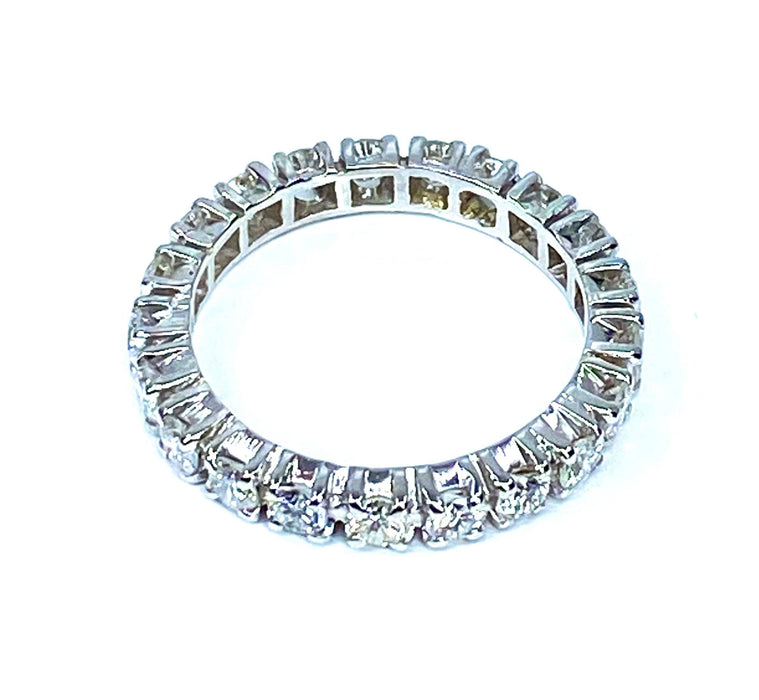 Bague 52 Alliance or blanc, diamants 1,50 carat 58 Facettes AB464