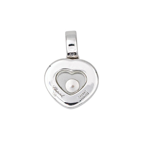 Pendentif Chopard Pendentif Coeur Happy Diamonds Or blanc Diamant 58 Facettes 3860553RV