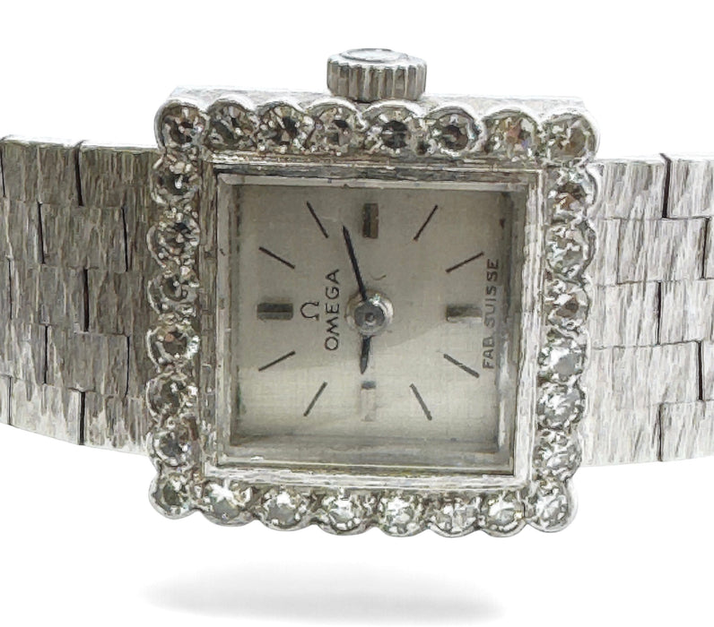 Montre OMEGA - Montre ancienne or blanc et diamants 58 Facettes