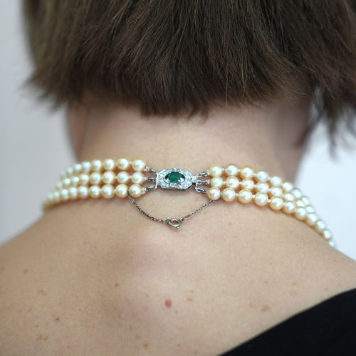 Collier Collier perles de culture - Trois rangs 58 Facettes