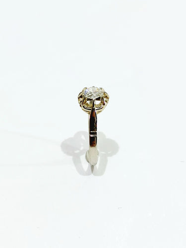 Bague 53 Bague solitaire or blanc diamant 0.45ct 58 Facettes