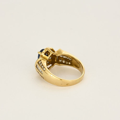 Bague 50,5 Bague en or jaune, saphir et diamants 58 Facettes CHA5758X2
