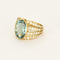 Bague 46 Bague vintage en or jaune diamants et aigue marine. 58 Facettes