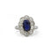 Bague 56.5 Bague Marguerite - Platine, Diamants & Saphir 58 Facettes 250471R