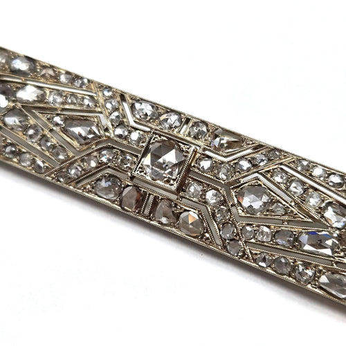 Broche Broche Art Déco roses de diamants en or blanc 18 carats 58 Facettes BO/260007