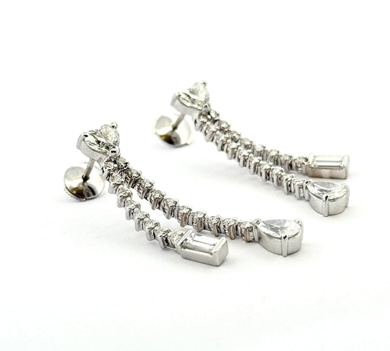 Boucles d'oreilles Boucles d’oreilles pendantes or et diamants naturels 58 Facettes