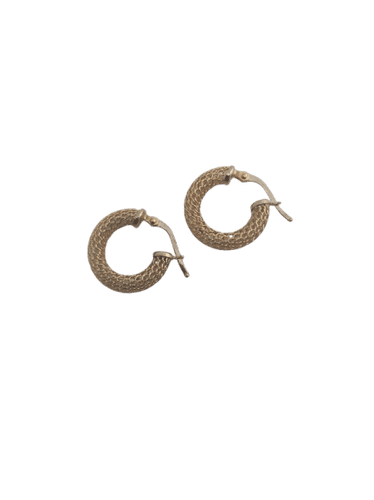 Boucles d'oreilles Créoles ajourées motifs treillis en or jaune 18k 58 Facettes