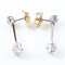 Boucles d'oreilles Longues boucles d'oreilles en or blanc 18 carats ornées de rosettes de diamants 58 Facettes VV1-F