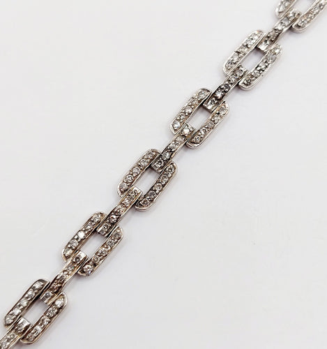 Bracelet Bracelet art déco or et argent orné de diamants 58 Facettes A05374