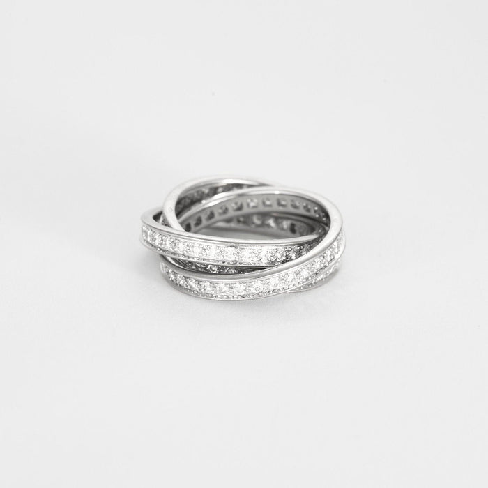 Bague 53 CARTIER - Trinity - or blanc et diamants 58 Facettes