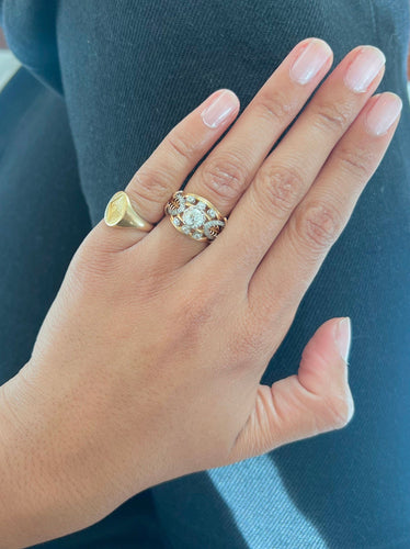 Bague 54 Bague Dôme or rose et diamants 58 Facettes bm24