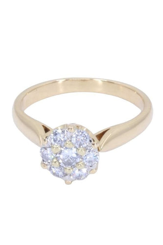 Bague Bague fleur diamants 58 Facettes 087781