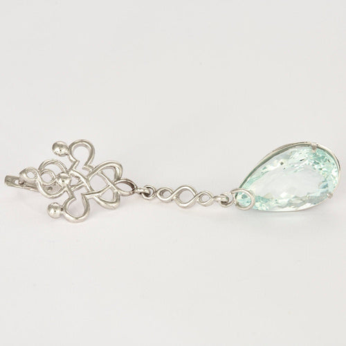 Akvamarin øreringe i hvidguld i rokoko