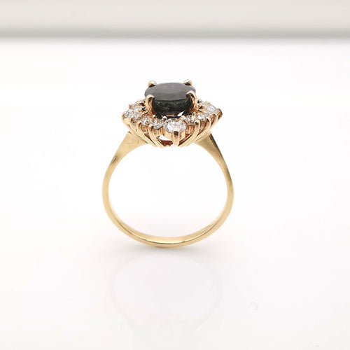 Bague 55 Bague Marguerite Or jaune Saphir et Diamants 58 Facettes