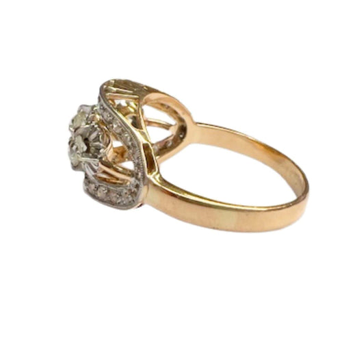 Bague BAGUE ART DÉCO, ÉPOQUE 1930-1935, OR 18 KT ET PLATINE AVEC DIAMANTS 58 Facettes Q169B