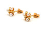 Boucles d'oreilles Boucles d'oreilles contemporaines or jaune serties de perles et de diamants 58 Facettes B761