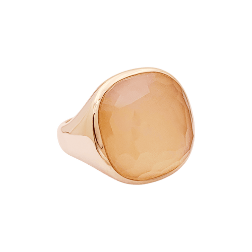 Bague 50 Bague Pomellato "Cipria" en or rose et quartz rose. 58 Facettes 34651