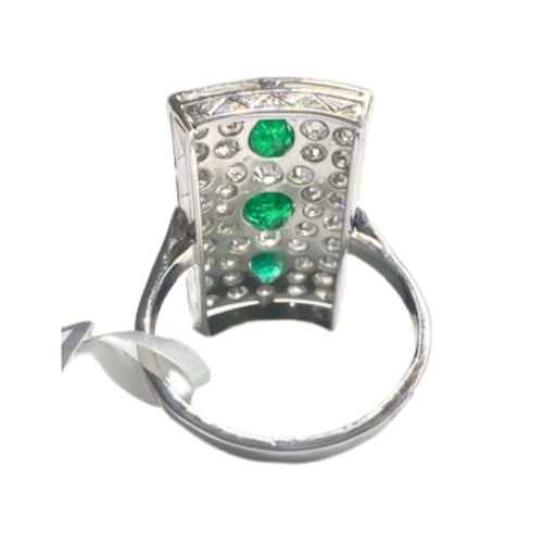 Bague Bague Art Déco émeraudes diamants 58 Facettes Q288A(739)