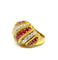 Bague 53 Bague en or jaune 18 carats sertie de rubis et diamants , taille 53 ajustable 58 Facettes