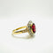 Bague 55 Bague vintage en or jaune avec rubellite et halo de diamants 58 Facettes 50347
