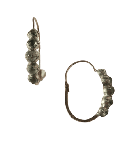 Boucles d'oreilles Boucles d’oreilles Poissardes 1798-1809 Pierres facettées or rose et argent 58 Facettes
