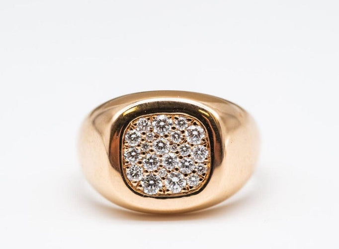 Bague 54 bague diamant en or rose 58 Facettes