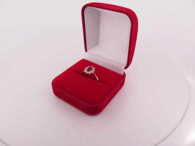 Bague 56 bague marquise en or jaune 18k sertie rubis 0.29ct diamants 0.45ct t56 58 Facettes 266445