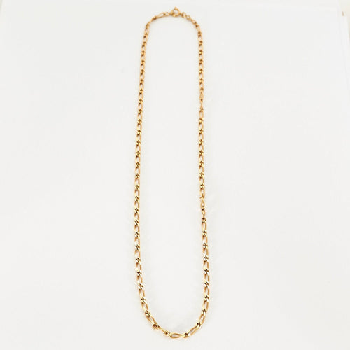 Collier Chaine or jaune maille alternée 58 Facettes LP523