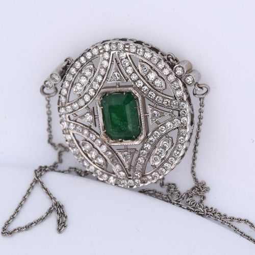 Collier PENDENTIF AVEC COLLIER - OR BLANC 18 KT 58 Facettes