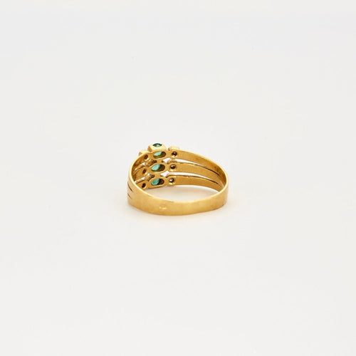 Bague 56.5 Bague 3 rangs moldavites 58 Facettes LP475