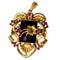 Pendentif Pendentif/broche en or jaune 1900 avec onyx et rubis 58 Facettes Q342B