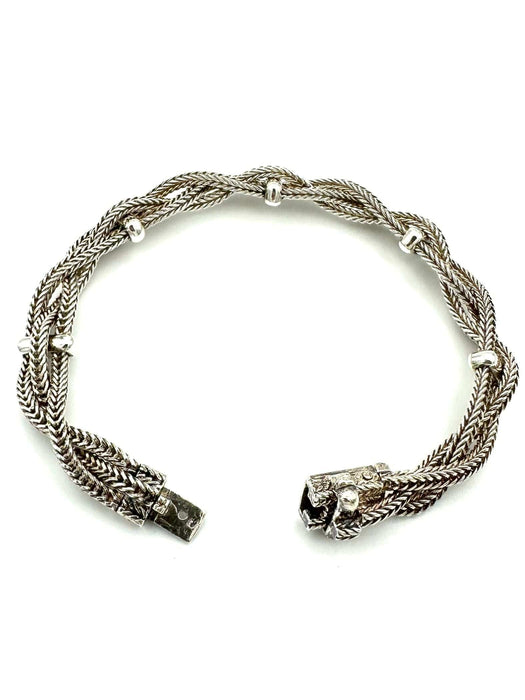 Bracelet HERMES. Bracelet vintage argent 800/00 58 Facettes