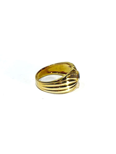 Bague 54 Bague saphir et diamants en or jaune 18 carats 58 Facettes