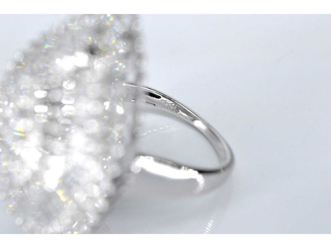 Bague 54 Bague entourage exclusive en or blanc en forme de larme avec diamants 58 Facettes 2039