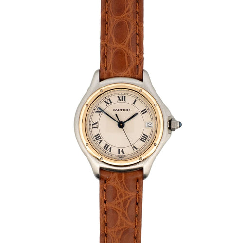 CARTIER - Panthère Cougar Relógio - Mostrador romano marfim - SM 